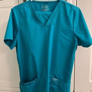 Cherokee Turquoise V-Neck Scrub Top and pants